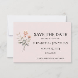 Soft Peach bruiloft uitnodiging Bewaar de datum Ka