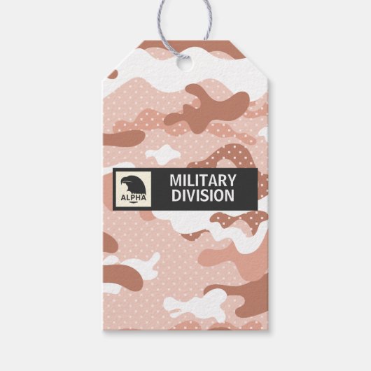 Soft Peach Camouflage Dots Pattern Cadeaulabel (Voorkant)