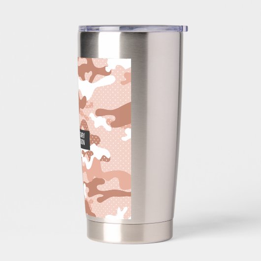 Soft Peach Camouflage Pattern Geïsoleerde Drinkbeker (Links)