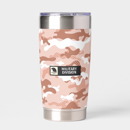 Soft Peach Camouflage Pattern Geïsoleerde Drinkbeker (Voorkant)