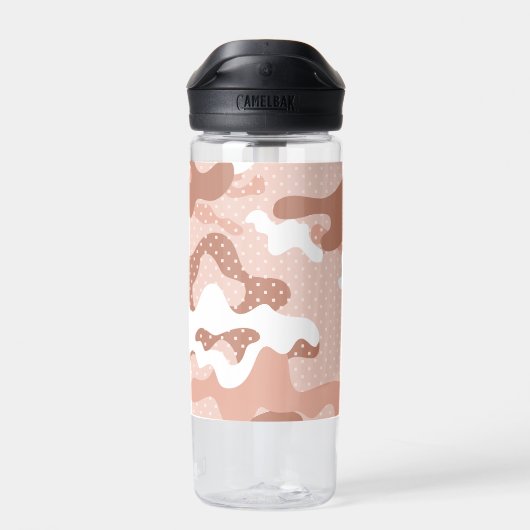 Soft Peach Camouflage Pattern Waterfles (Achterkant)