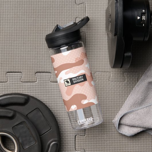Soft Peach Camouflage Pattern Waterfles (Sportschool (Gedraaid)  )