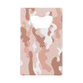 Soft Peach Camouflage Polka Dot Pattern Creditkaart Flessenopener (Achterkant)