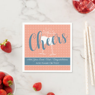 Soft Peach Cheers Papieren servetten