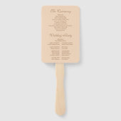 Soft Peach Elegant Script Wedding Program Handwaaier (Achterkant)