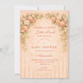 Soft Peach Floral Baby Shower Kaart (Voorkant)