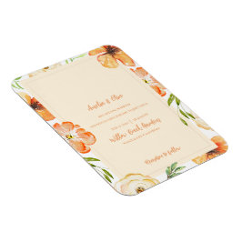 Soft Peach Floral Magnetic Wedding Invitation Magneet