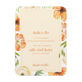 Soft Peach Floral Magnetic Wedding Invitation Magneet (Verticaal)