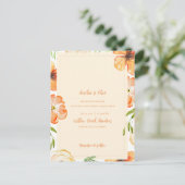Soft Peach Garden Meadow Florals Wedding Uitnodiging Briefkaart (Staand voorkant)