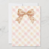 Soft Peach Gingham Pumpkin Baby Shower TMF26 Kaart (Achterkant)