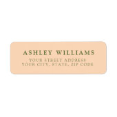 Soft Peach Minimalist Elegant Return Stickers (Voorkant)