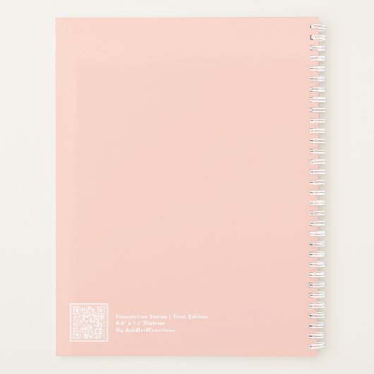 Soft Peach Minimalist Planner (Achterkant)