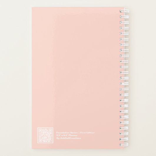 Soft Peach Minimalist Planner (Achterkant)