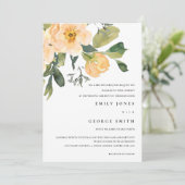 SOFT PEACH PEONY WATERVERF FLORAL WEDDING INVITE BEDANKKAART (Staand voorkant)