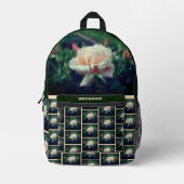 Soft Peach Roos Flower Natuur gepersonaliseerd Bedrukte Rugzak (Voorkant)