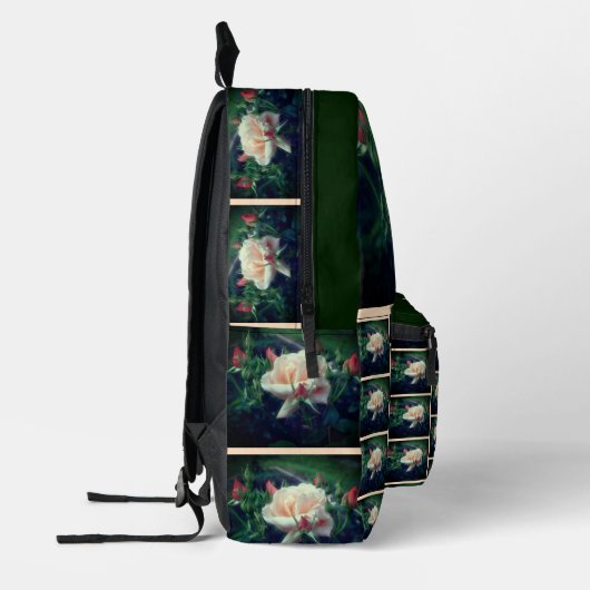 Soft Peach Roos Flower Natuur gepersonaliseerd Bedrukte Rugzak (Links)