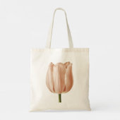 Soft Peach Tulip Botanical Art Design Tote Bag (Achterkant)