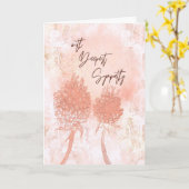 Soft Peach Waterverf Sympathy Card – van onze Fam Kaart (Gele Bloem)