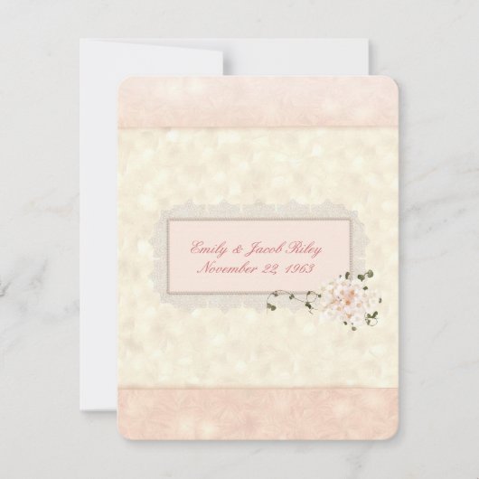 Soft Peach Wedding Vow Renewal Kaart (Voorkant)