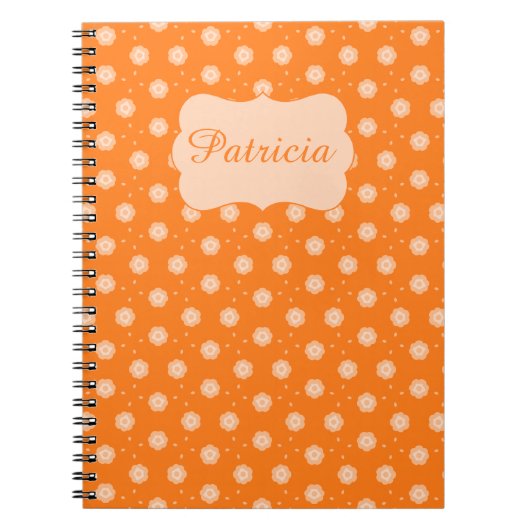 Soft Peachy Beige Flowers on Orange Background Notitieboek (Voorkant)