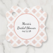 Soft Peachy Blush Damask Bedankjes Labels (Voorkant)