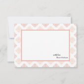 Soft Peachy Blush Damask Bedankkaart (Achterkant)