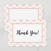Soft Peachy Blush Damask Bedankkaart (Voorkant / Achterkant)