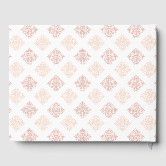 Soft Peachy Blush Damask Gastenboek (Achterkant)