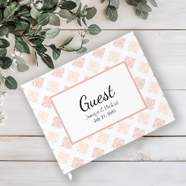 Soft Peachy Blush Damask Gastenboek