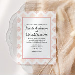Soft Peachy Blush Damask Kaart<br><div class="desc">Soft peachy blush tones voegen een beetje romance toe aan uw kantoorbenodigdheden. Pas onze prachtige kantoorbenodigdheden snel en eenvoudig aan met uw gebeurtenisgegevens. Druk op de knop Aanpassen. Coördinatie achterzijde is inbegrepen. Overeenkomende objecten om je collectie te voltooien zijn beschikbaar in onze Zazzle winkel!</div>