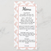 Soft Peachy Blush Damask Menu (Voorkant / Achterkant)