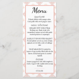 Soft Peachy Blush Damask Menu