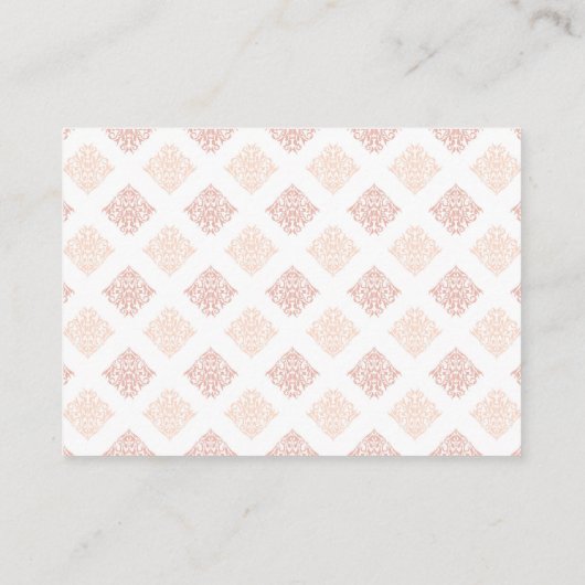Soft Peachy Blush Damask Plaatskaartje (Achterkant)