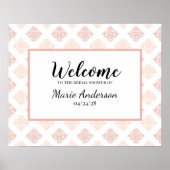 Soft Peachy Blush Damask Poster (Voorkant)