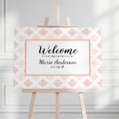 Soft Peachy Blush Damask Poster