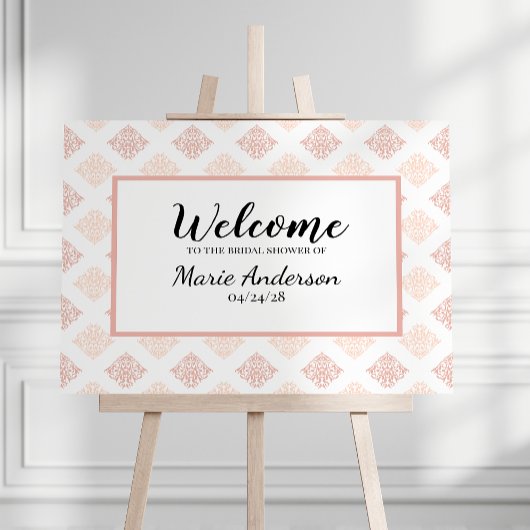 Soft Peachy Blush Damask Poster