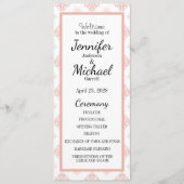 Soft Peachy Blush Damask Programmakaart (Voorkant)
