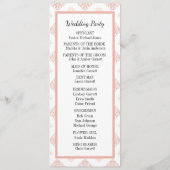 Soft Peachy Blush Damask Programmakaart (Achterkant)
