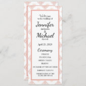 Soft Peachy Blush Damask Programmakaart (Voorkant / Achterkant)