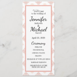 Soft Peachy Blush Damask Programmakaart