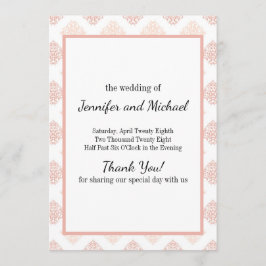 Soft Peachy Blush Damask Programmakaart