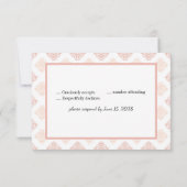 Soft Peachy Blush Damask RSVP Kaartje (Achterkant)