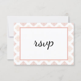 Soft Peachy Blush Damask RSVP Kaartje
