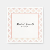 Soft Peachy Blush Damask Servet (Voorkant)