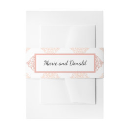 Soft Peachy Blush Damask Uitnodigingen Wikkel