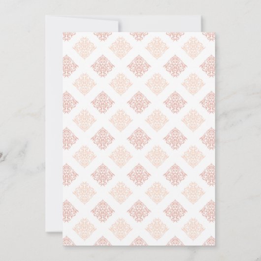 Soft Peachy Blush Damask Vrijgezellenfeest Kaart (Achterkant)
