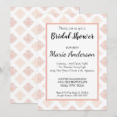 Soft Peachy Blush Damask Vrijgezellenfeest Kaart (Voorkant / Achterkant)