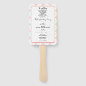 Soft Peachy Blush Damask Wedding Program Handwaaier (Achterkant)