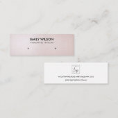 SOFT PEARL BLUSH PINK STUD EARRING DISPLAY LOGO MINI VISITEKAARTJE (Voorkant / Achterkant)