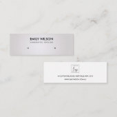 SOFT PEARL SILVER WHITE STUD EARRING DISPLAY LOGO MINI VISITEKAARTJE (Voorkant / Achterkant)